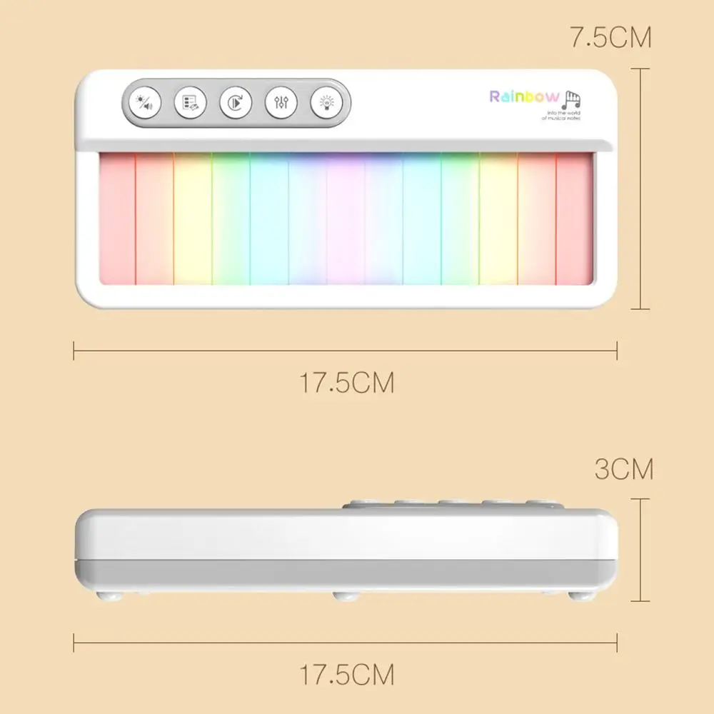 Jouet de piano électronique pour enfants, piano musical pour enfants, lumière colorée, apprentissage précoce du dos, clavier musical pour filles et garçons, 13 touches