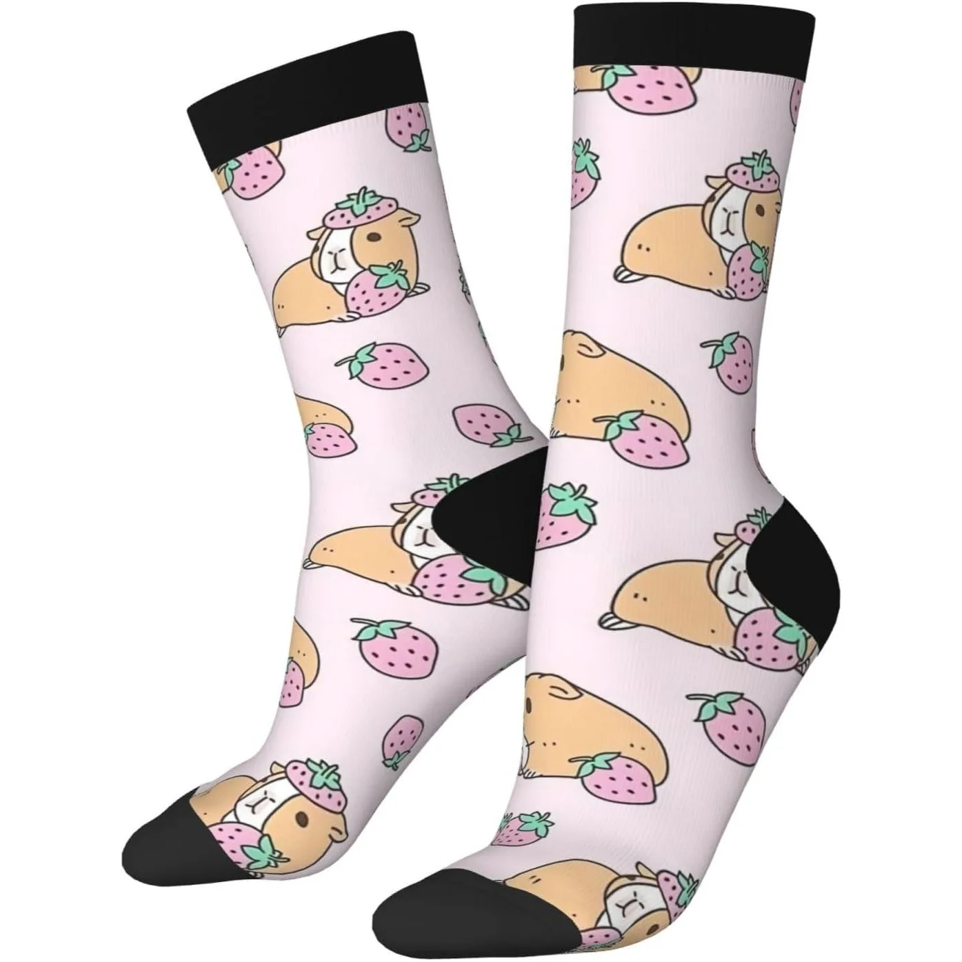 

Розовые носки до щиколотки со свинкой и клубникой, повседневные носки до середины икры, длинные носки-трубочки для мужчин и женщин