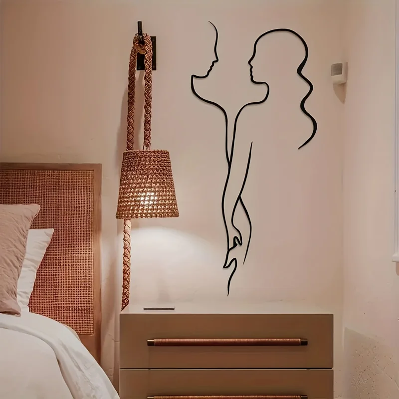 Modern Couple Line Wall Art Wall Stickers Decoration Accessories Bedroom Decor Vinyl Decals