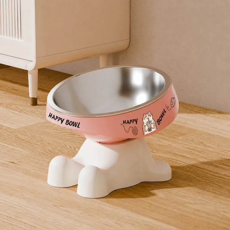 Niedlicher erhöhter Futternapf für Haustiere, erhöhter Nackenschutz, rutschfester Haustiernapf, geeignet für mittelgroße und kleine Hunde und Katzen zum Trinken. – Detail 8