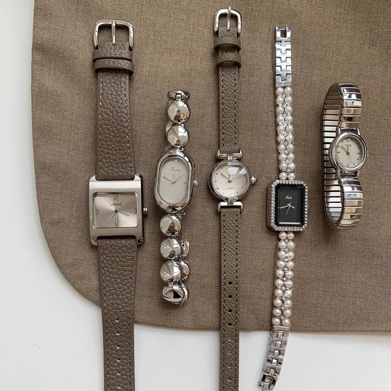 

Silver-Gray Luxury-Grade High-Quality Refined Fashion Minimalist Quartz Watch for Women Birthday Gift Stainless Steel Watch