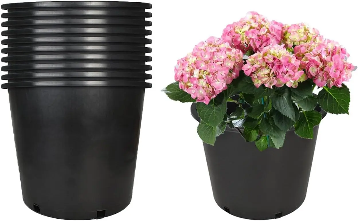 10-Pack 10 Gallon Round Premium Nursery Pot Plant Flower Seedling Container Garden Planter Pots for Indoor Outdoor Plant