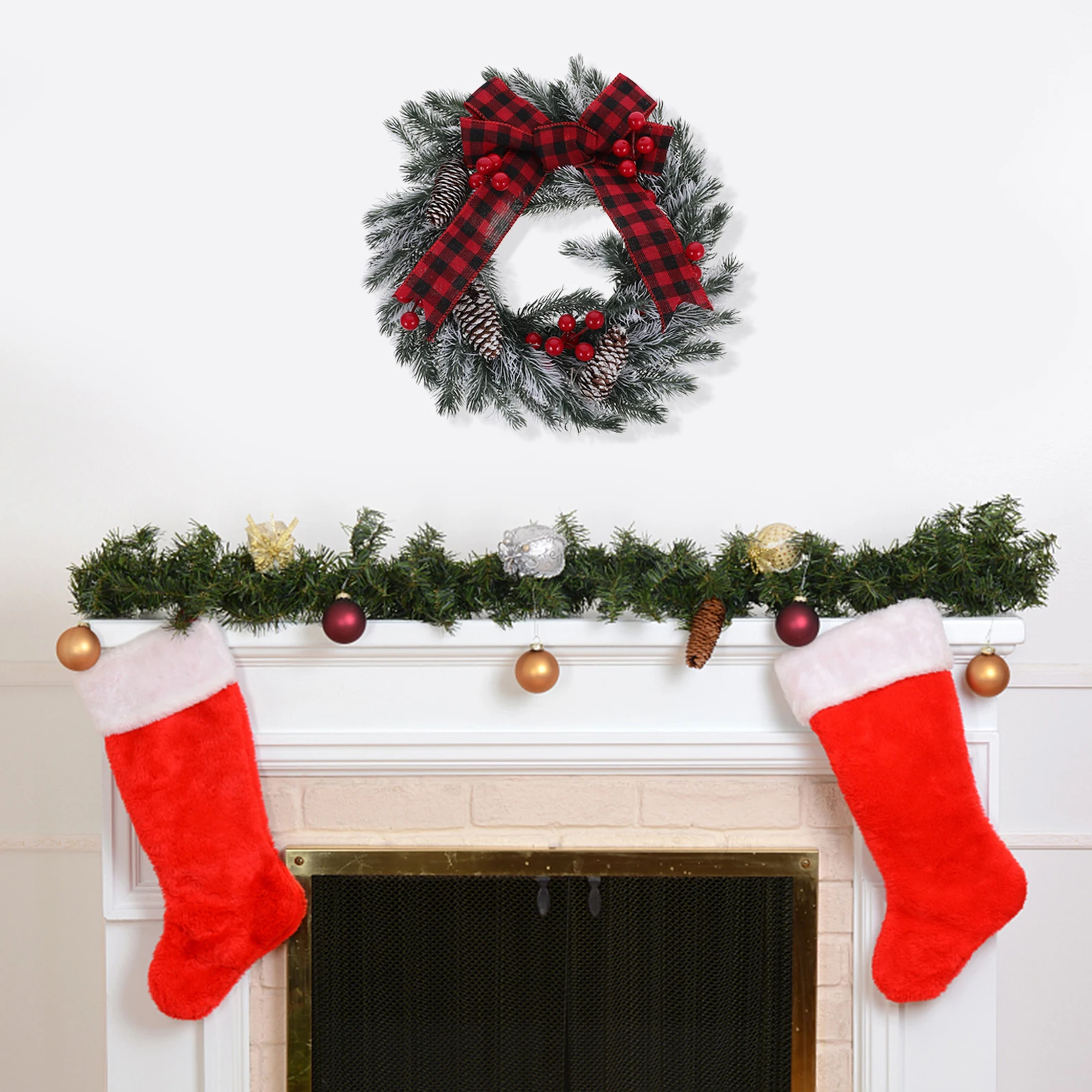 

Christmas Ball Wreath Garland Decorative Door Hanging Home Decorations Winter Holiday Christmas Tree Ornaments Front Door
