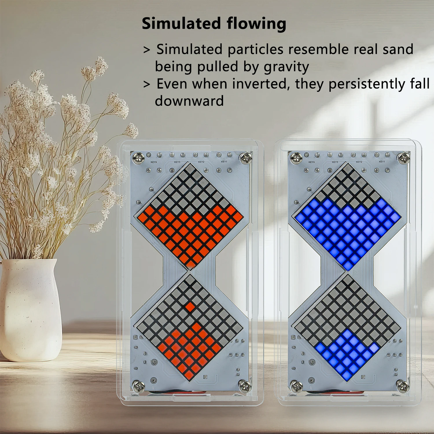 Kit de práctica de soldadura electrónica con detección de gravedad, circuito de reloj de arena electrónico con matriz de puntos LED