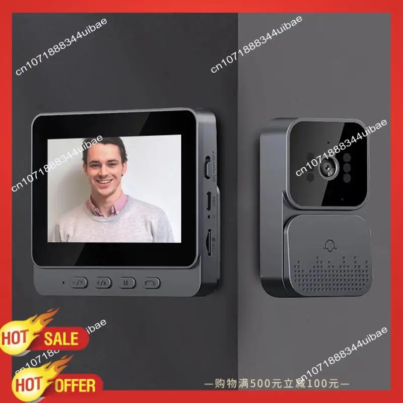 

B47C Беспроводной дверной звонок 1080P 4,3-дюймовый IPS-экран Камера дверного звонка 2,4G для виллы дома (C)