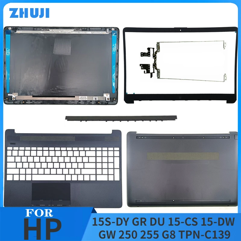 New For HP 15S-DY GR DU 15-CS 15-DW GW 250 255 G8 TPN-C139 LCD Rear Lid Back Top Front Bezel Hinges Palmrest Bottom Base Case