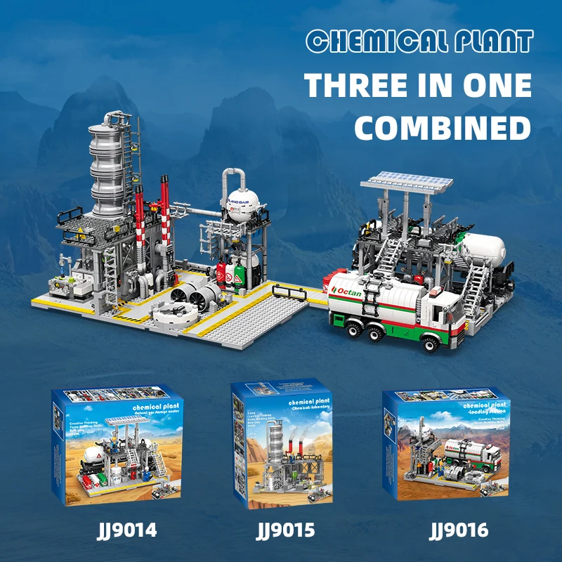 704PCS Chemische Anlage Serie Erdgas Lagerung Zentrum Labor Modell Montage kinder DIY Baustein Spielzeug