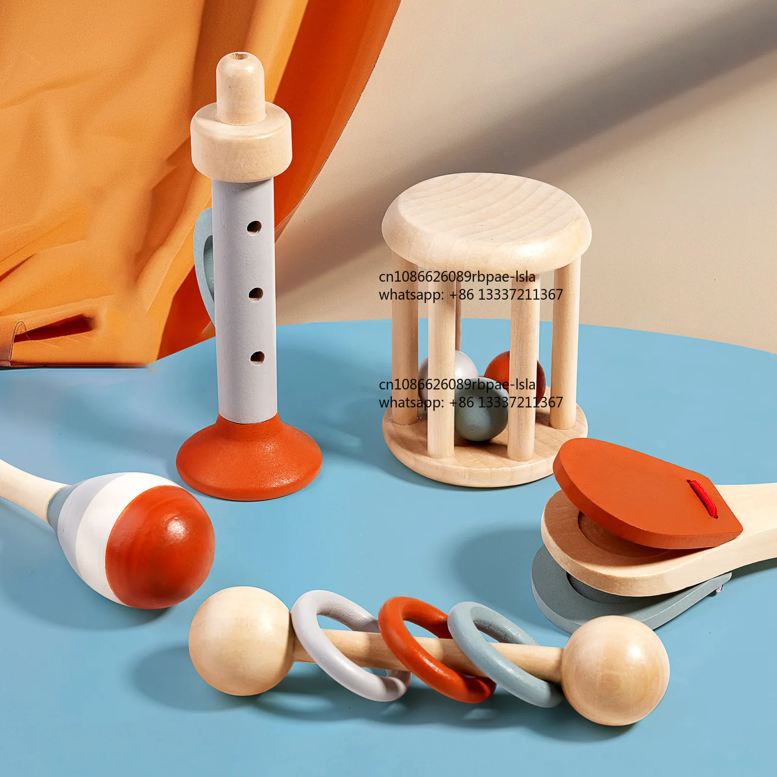 Infant Wooden Musical Instrument Set Game Educational Baby Sensory Rattle Music Toys for Toddlers