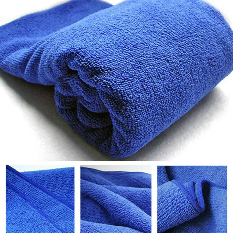 Pano toalha de limpeza do carro sem fiapos lavagem absorção de água grande absorção de microfibra azul cuidados detalhando polimento