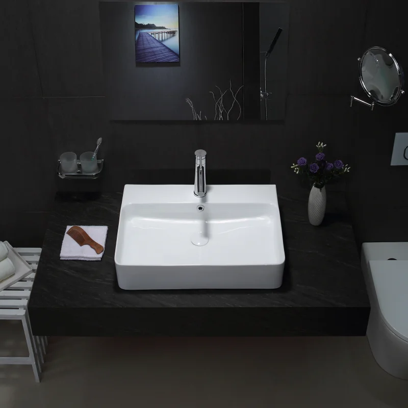 # Modern-Style Classic Artistic Single-Hole Basin Wall-Mounted Ceramic Sanitary Ware With Drainer For Hotel Washroom For Bathroo