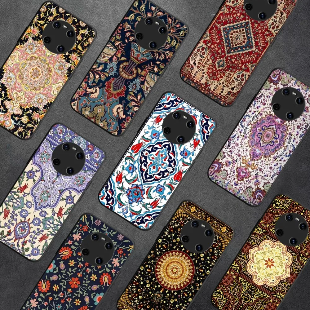 Persian carpet Floral pattern Phone Case For Huawei Y9 6 7 5 Prime Enjoy 7s 7 8 plus 7a 9e 9plus 8E Lite Psmart Shell