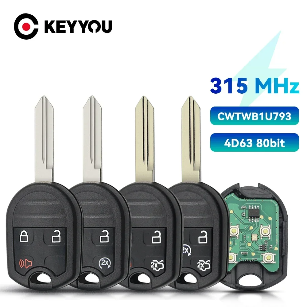 

KEYYOU 1PCS 315MHz ID63 CWTWB1U793 Remote Key for Ford Edge Escape Expedition Explorer Flex Fusion Mustan Taurus Mazda Tribute