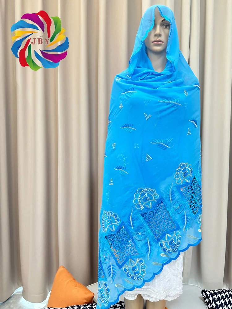 New African Women High Quality Chiffon Scarf Embroidery Muslim Women Hijab Economic Scarf Chiffon 200*100 New African woman