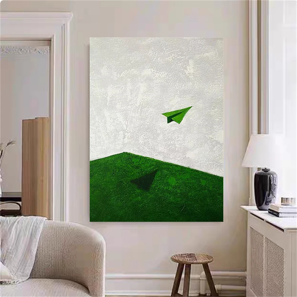 Nordic Abstract Seascape Wall Canvas Art Heavy Textured Thick Oil Painting On Canvas Sailing Boat Ship Art Hand-Painted Wall Art