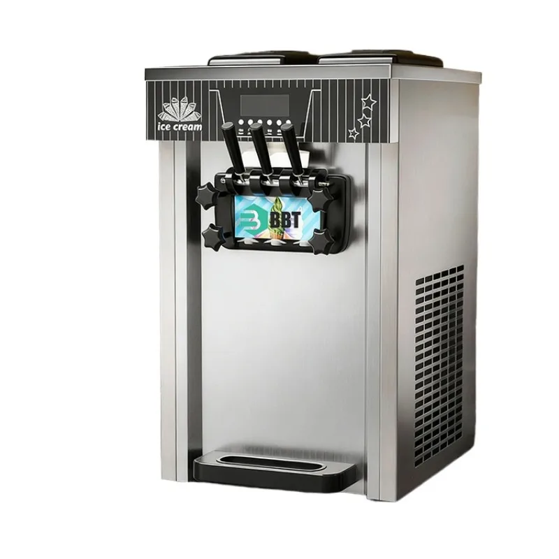 High-end commercial soft ice cream machine, stainless steel, 20 liters per hour