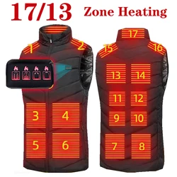 Men/Women USB Infrared 17 Heating Areas Vest Jacket Men Winter Electric Heated Vest Waistcoat For Sports Hiking Oversized