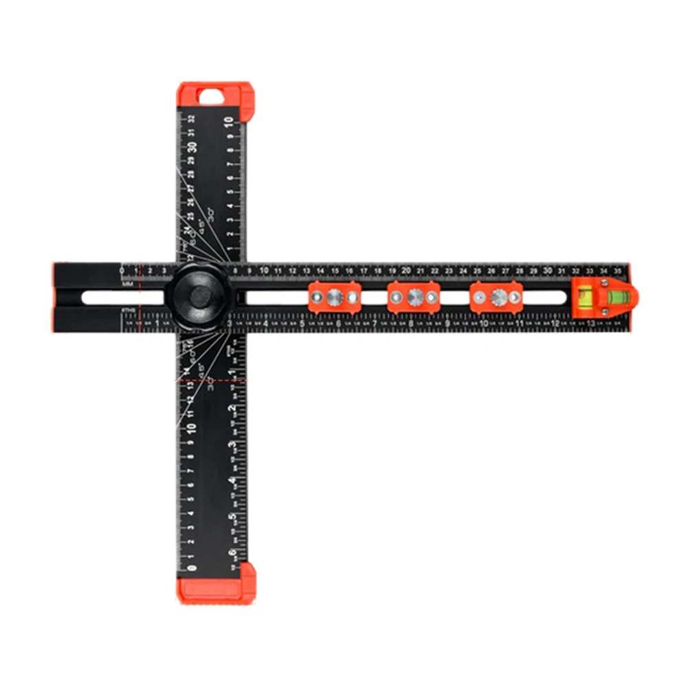 

Dual Measurement Angle Ruler 2 In 1 Ruler Angle Measurement Horizontal Calibration Vertical Calibration ABS Knob