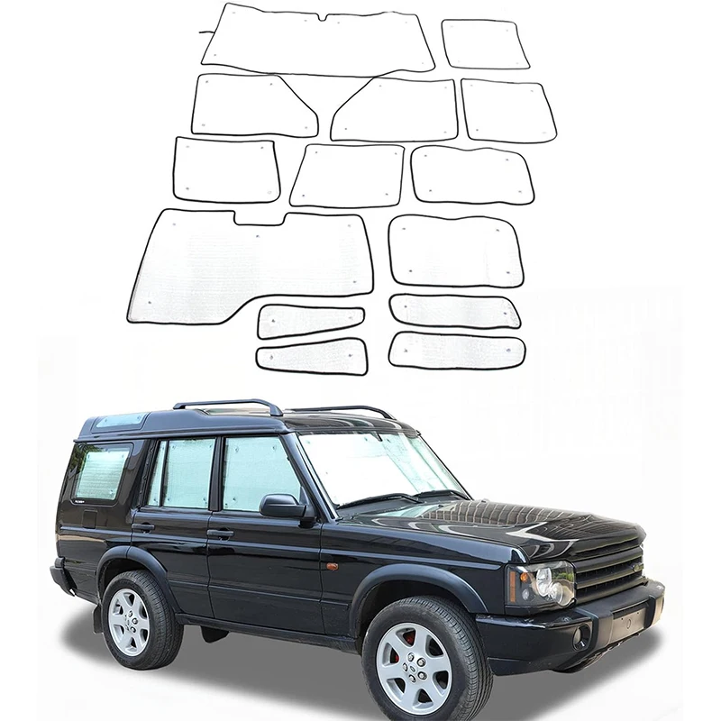 Dla Land Rover Discovery 2 LR2 1998-2003 składane osłony przeciwsłoneczne do samochodu wszystkie osłony przeciwsłoneczne blokują promienie UV akcesoria samochodowe