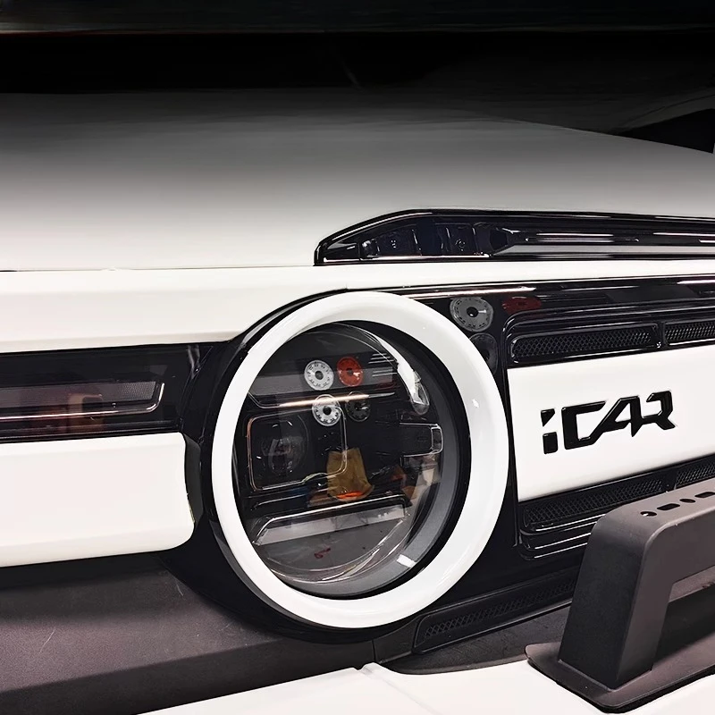 

Pair Front Headlight Ring Bezels Trim Cover For Chery ICAR V23 Front Lamp Headlight Cover Trim