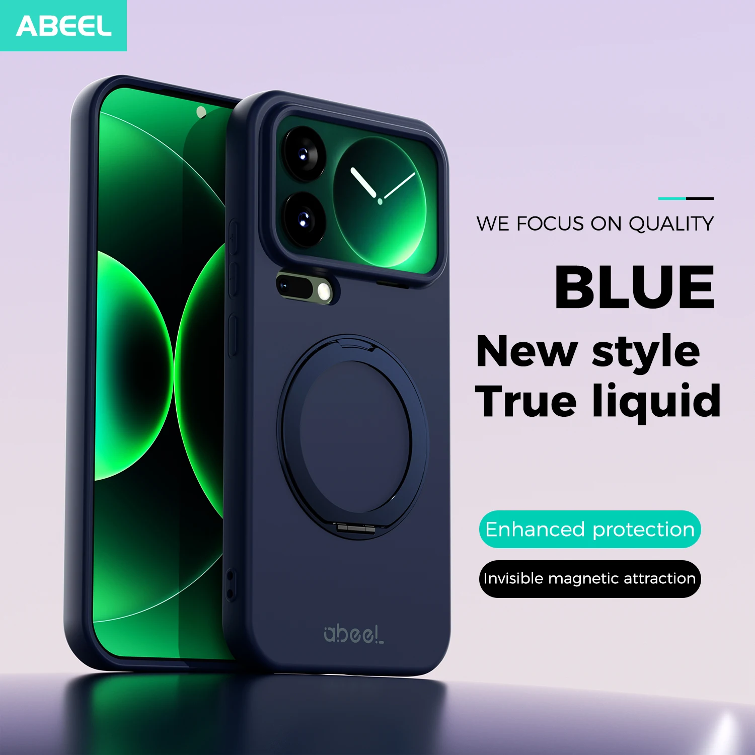 

For Xiaomi 17 Pro Max Liquid Silicone Case Protective Ring Holder inner Fur Soft Mobile Phone Back Cover