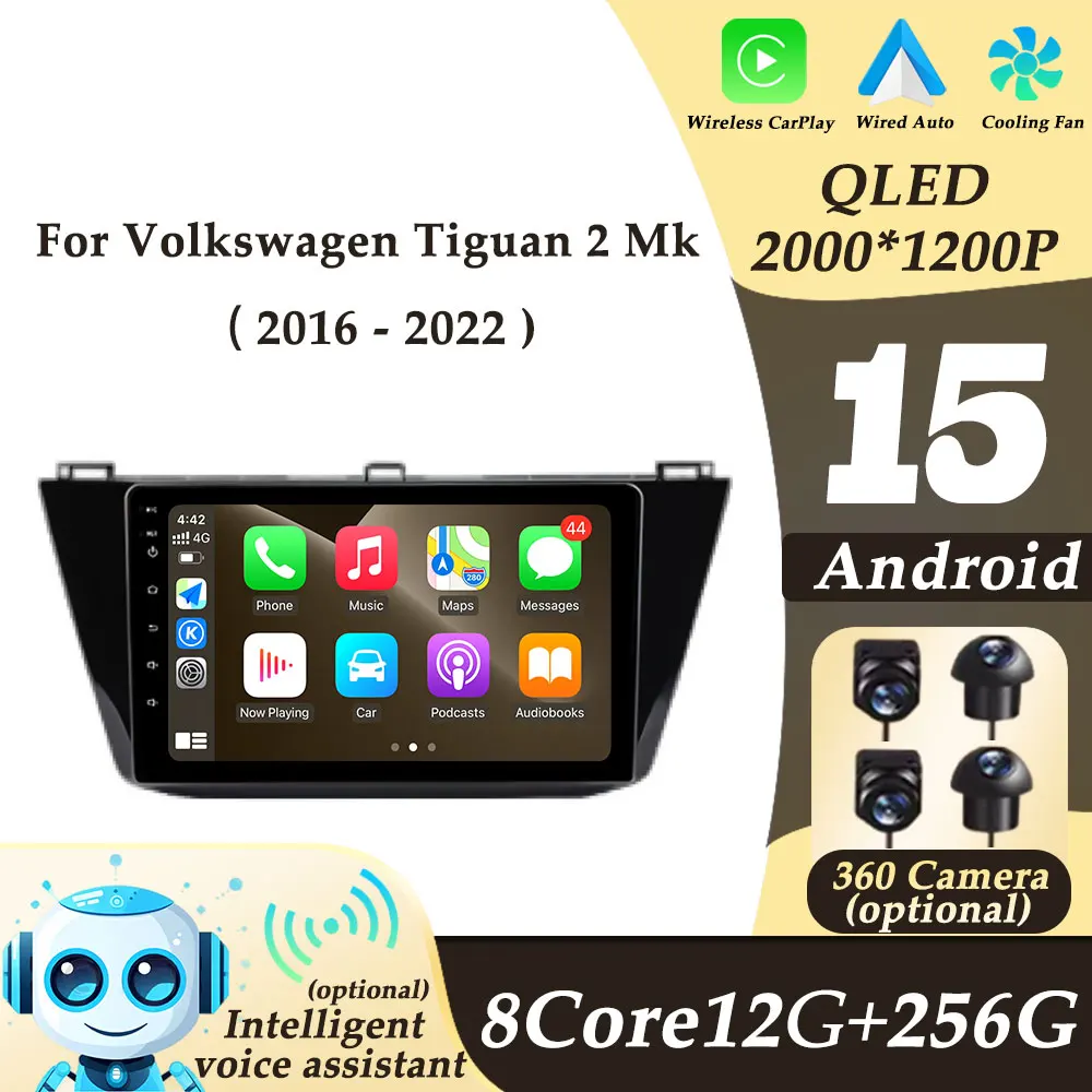 

Android 15 Wireless CarPlay for Volkswagen Tiguan 2 Mk 2016 - 2022 Multimedi Player Car Radio Split Screen Auto Tools No 2 din