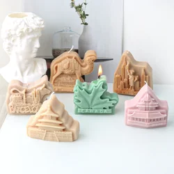 World Famous Building Flat Soap Silicone Mold The Forbidden City/Statue of Liberty Aroma Resin Plaster Animal Design Camel Tools