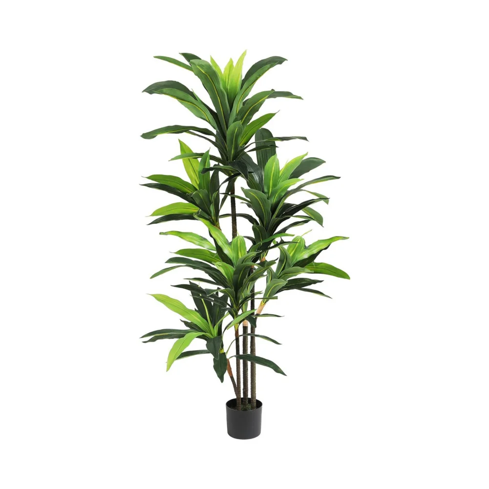 Artificial Dracaena Plant Indoor, 4ft/5ft Tall Decorative Fake Tree In Pot with Adjustable Branches And Leaves