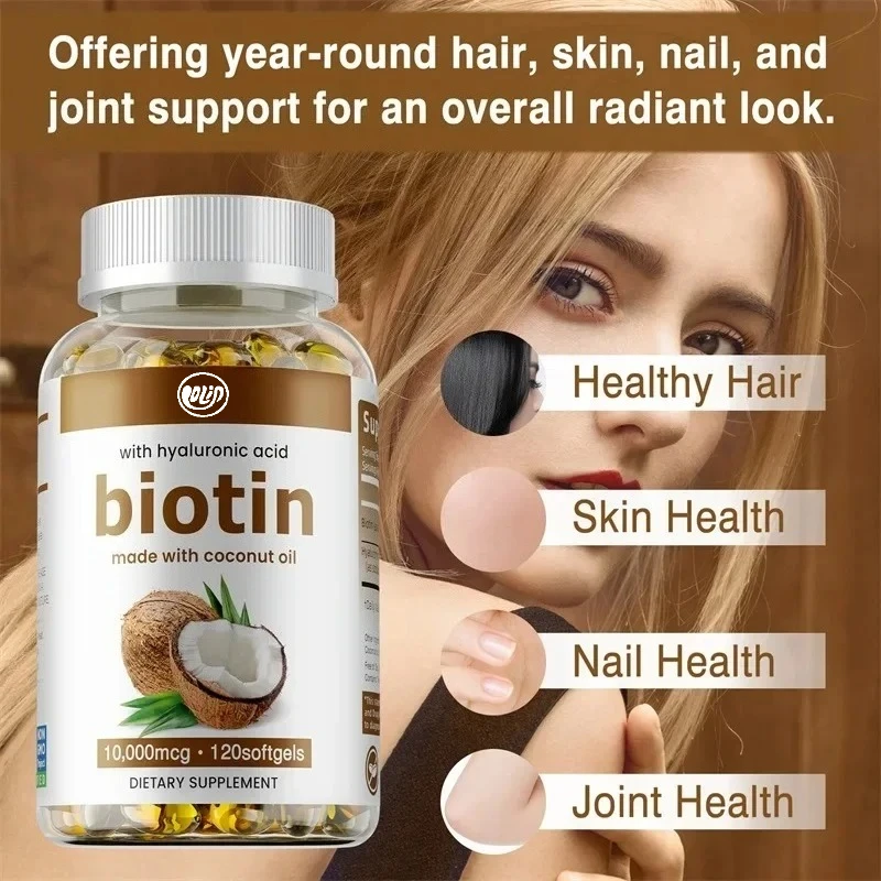 Biotin And Hyaluronic Acid Supplement for Skin Nails And Hair Supports Healthy Growth Improves Absorption Maintains Overall Body