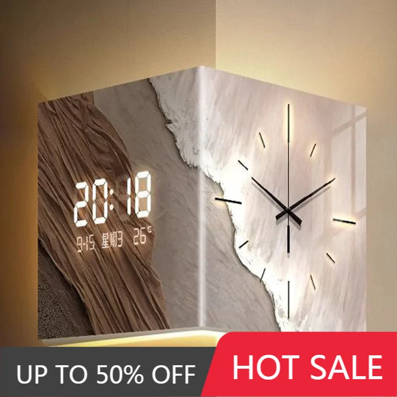 Modern Elegant Wall Clocks Led Design Wall Clocks Luxury Living Room Decoration Clock Creative Light Clock Digital With Hands