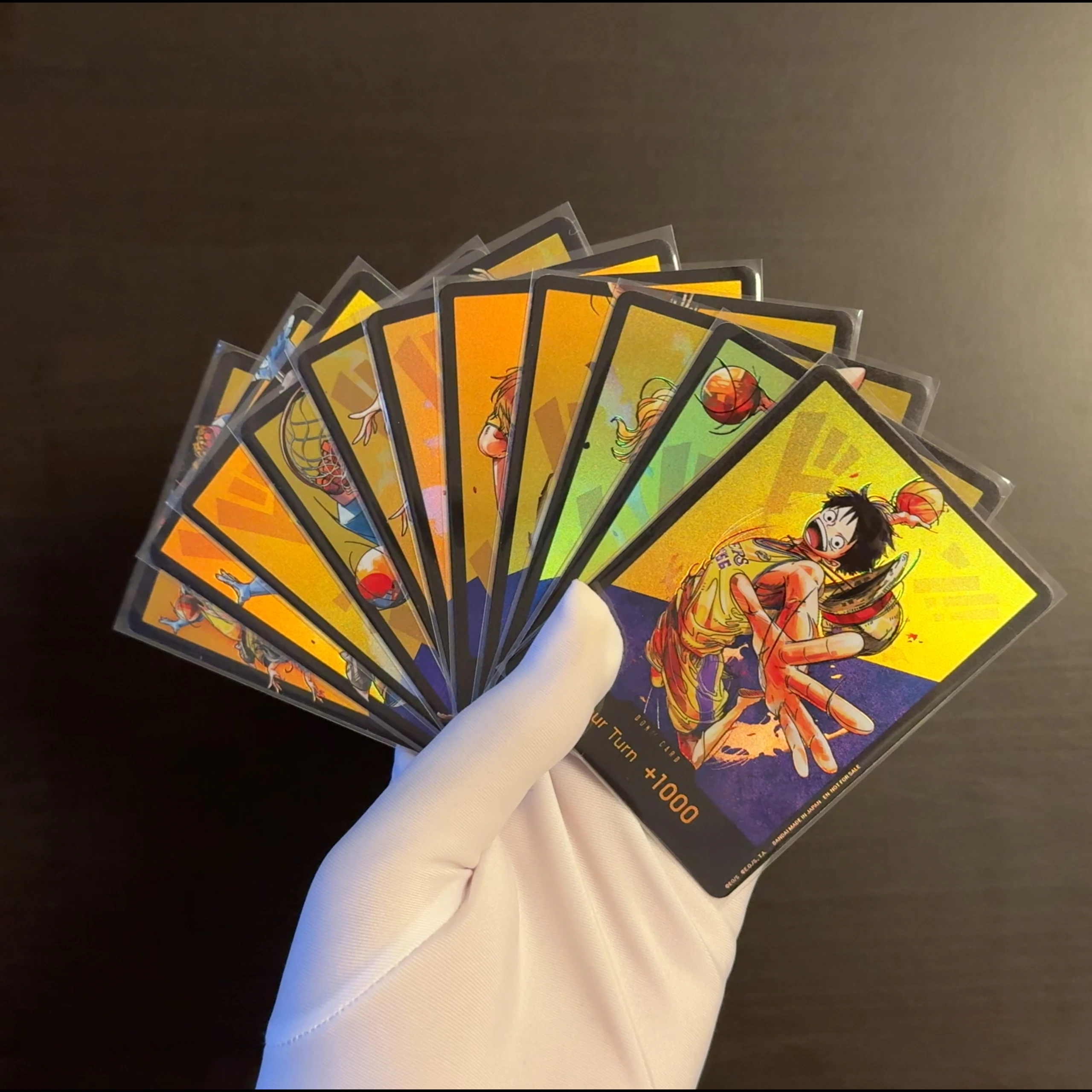 Tarjeta personalizada de una pieza OPCG inglés DON Luffy Zoro Nami Sanji Usopp Chopper Robin Franky Brook Jinbe versión de borde negro