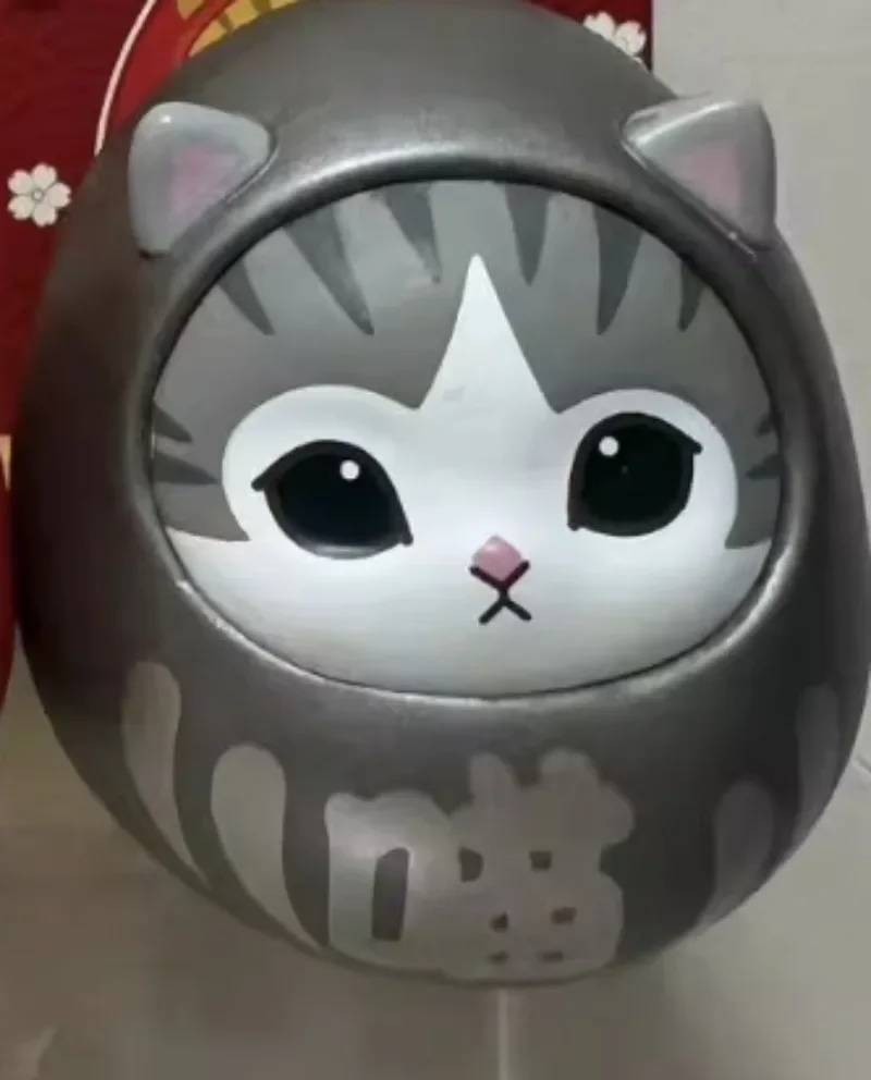 Muñeco de gato Kawaii Lucky Damo, modelo de 3 unidades/juego, figura de 6cm, adorno de huevo, regalo, estatua coleccionable de Anime, mascota periférica, juguetes para niños