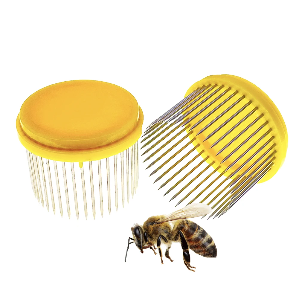 12PCS Stainless Steel Press Pucsh In Honeycomb For Intruduction A New Queen To Colony Catcher Anti Spado Bite Beekeeping Tools