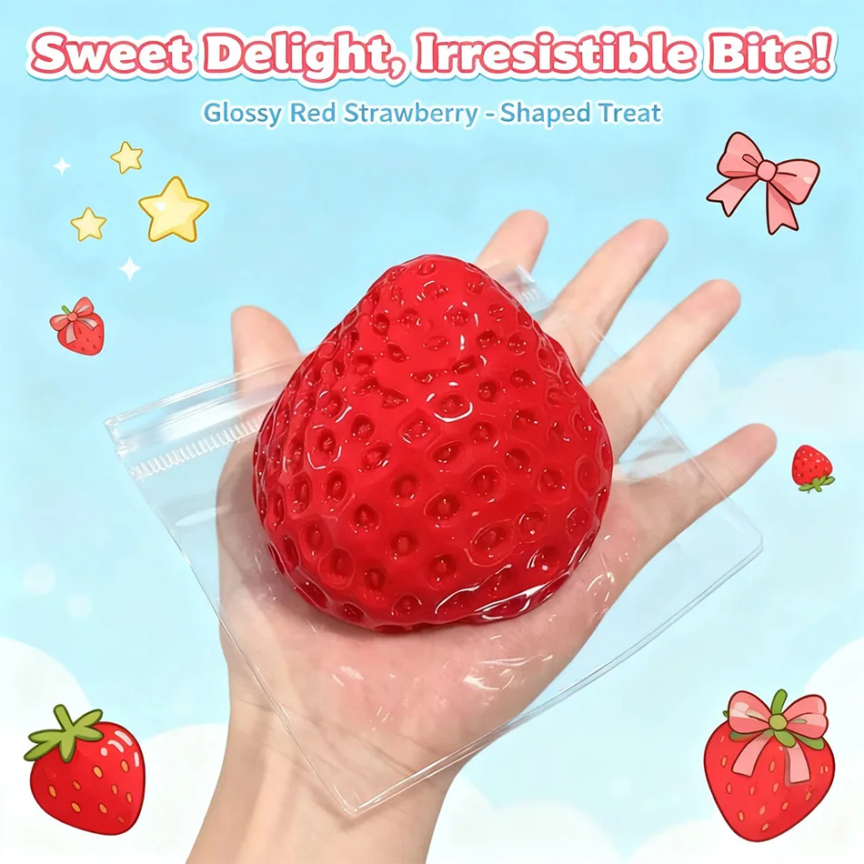 1Pc Squishy Big Strawberry Squeeze Toy Kids Soft Pinch Fruit Pop Fidget Toys Party Entertainment Games Halloween Christmas Gsign