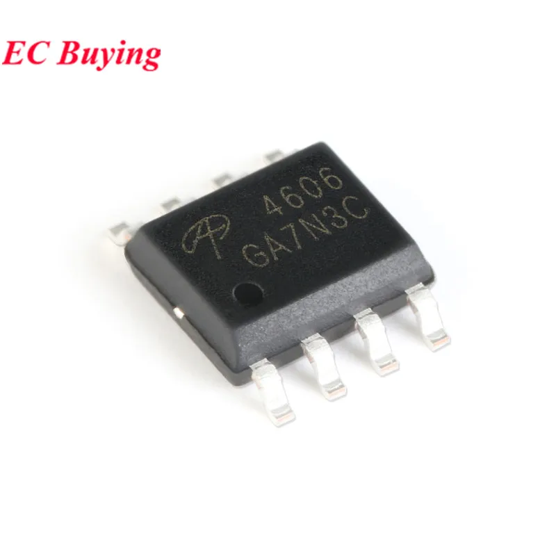 10Pcs/5pcs AO4606 4606 SOIC-8 N+P Dual Channel 30V -30V 6A -6.5A SMD SMT MOSFET Field-effect Transistor Tube IC Chip