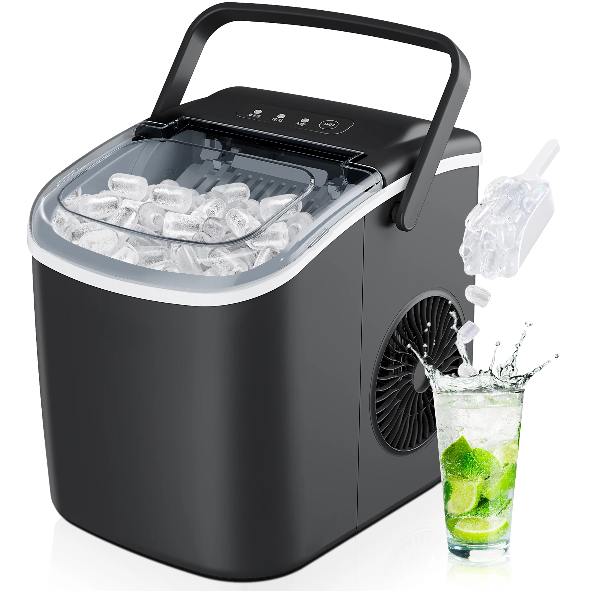 

Ice Maker Household Small Dormitory Low Power 15KG Stainless Steel Fully Automatic Ice Cube Making Machine