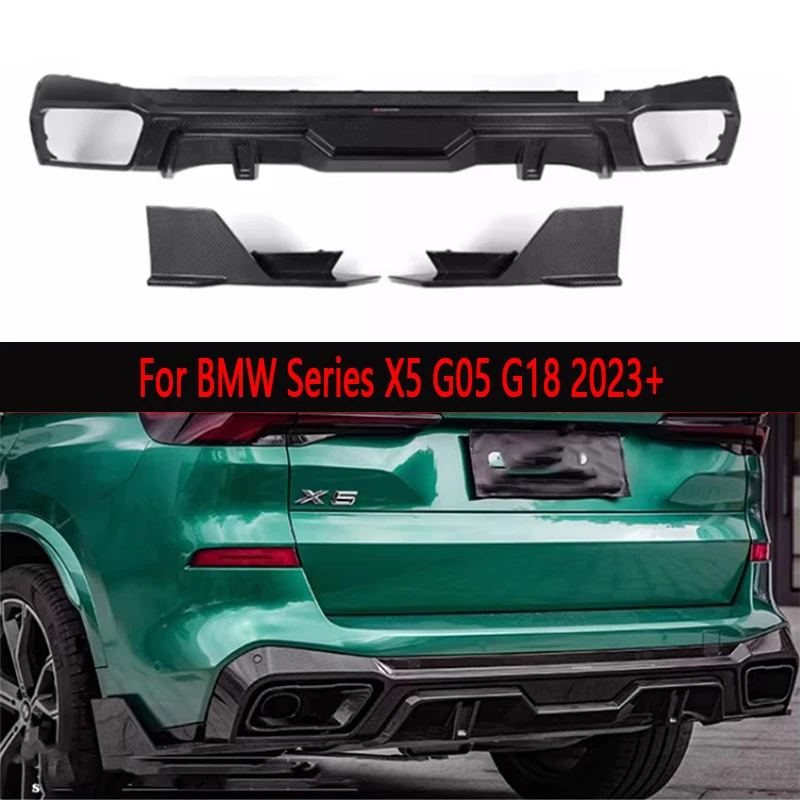 

For BMW X5 G05 G18 2023+ Carbon Fiber Back lip Car Rear Bumper Diffuser Rear Splitters Spoiler Back lip shunt body kit