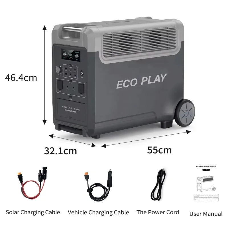 2026년형 공장 고품질 발전기 대용량 3840Wh 휴대용 파워스테이션 3600W 3300W 확장 배터리 포함 썸네일 3