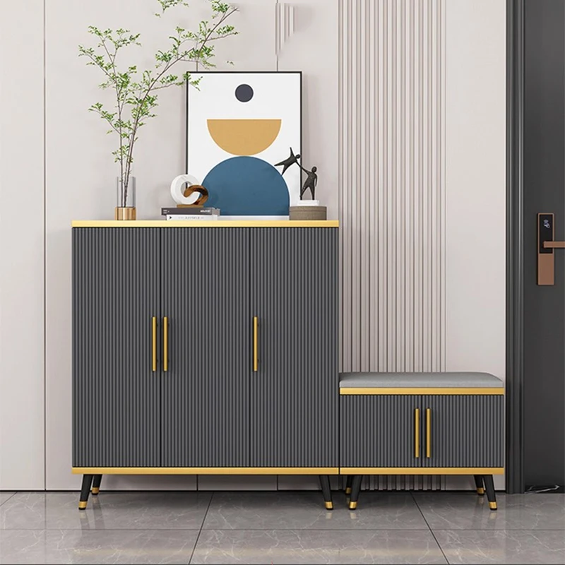 

Modern Bench Shoe Cabinet Organizer Storage Cupboard Luxury Nordic Shoe Shelf Italian Minimalist Sapateira Entrance Furniture