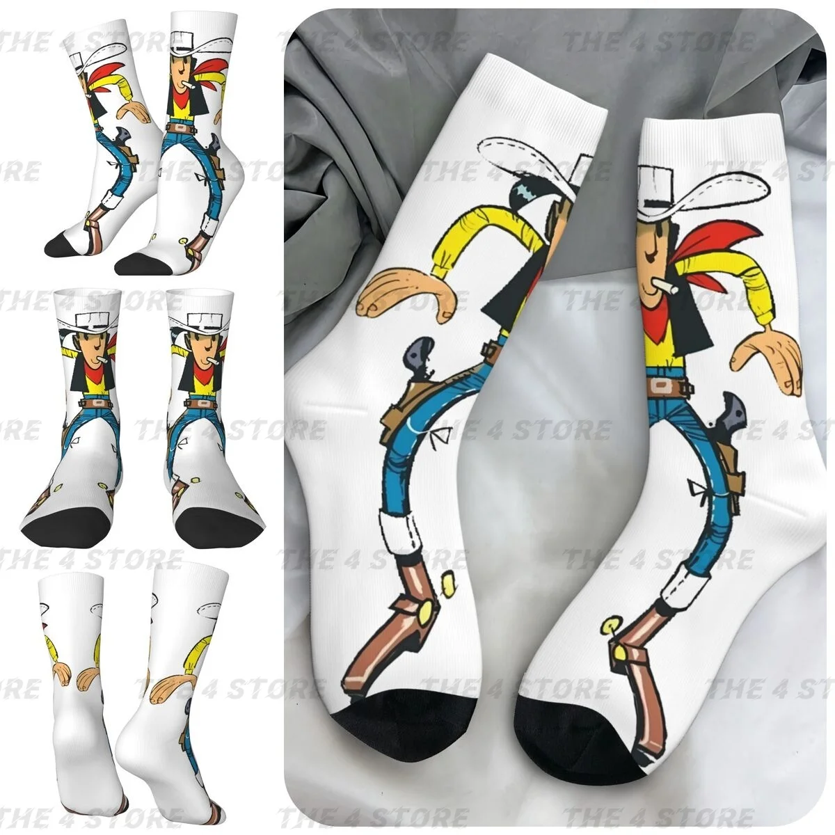 Lucky is LukeHigh elasticity polyester fiber cosy Unisex Warm Happy 3D color printing Socks