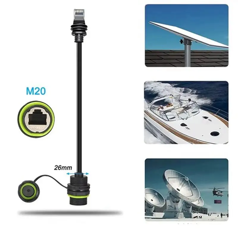 Cable Adaptador Ethernet AT82 para Starlink Gen 3 - Extensión con Conector RJ45 Impermeable IP68 para Antena y Router, Compatible con Modelos Gen 3/Mini