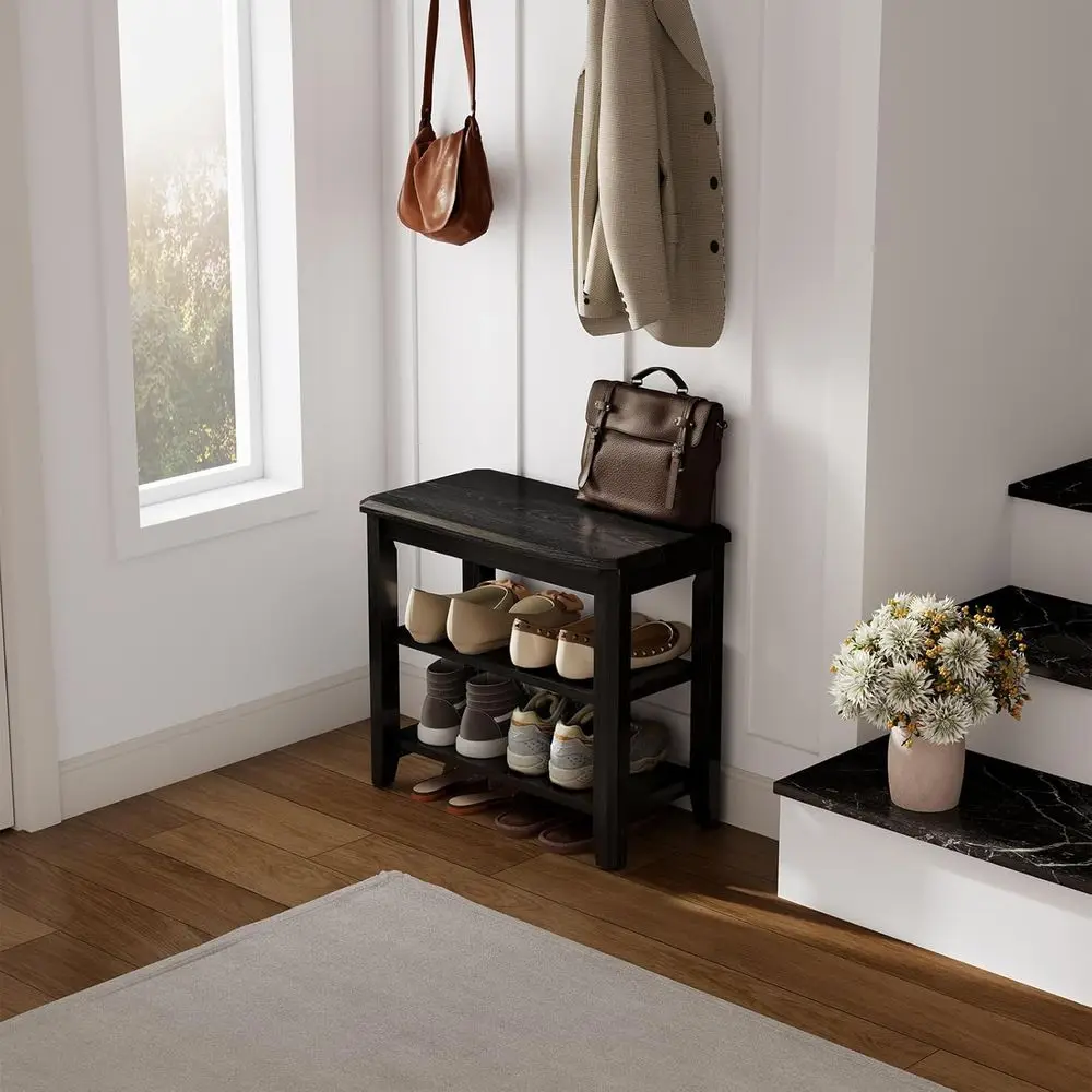 مقعد أحذية للمدخل مع مساحة تخزين من طبقتين، 23.6 للباب الأمامي وغرف النوم