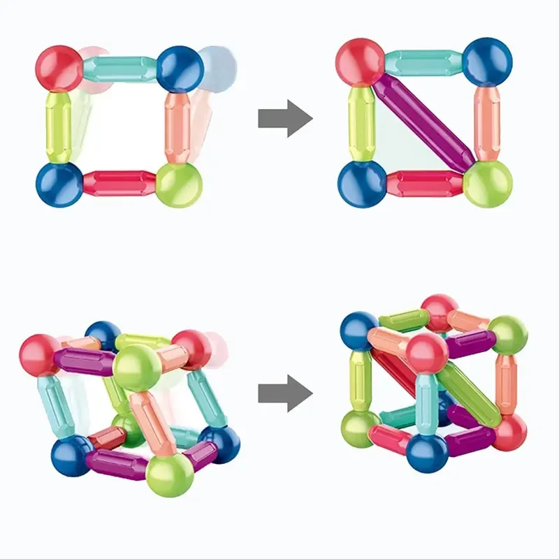 8 sztuk-164 sztuk kolor dla dzieci pasek magnetyczny zestaw budowlany kulki magnetyczne kij klocki zabawki edukacyjne dla dzieci prezenty