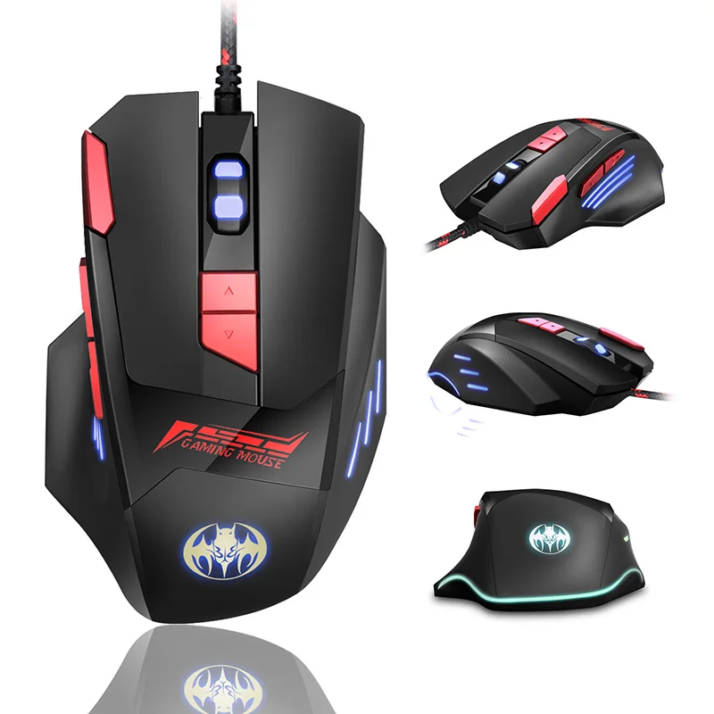 mouse】gaming mouse USB Wired Optical Gaming Mouse - 7-Button Design with Glowing Breathing Lights & Rapid-Fire Button