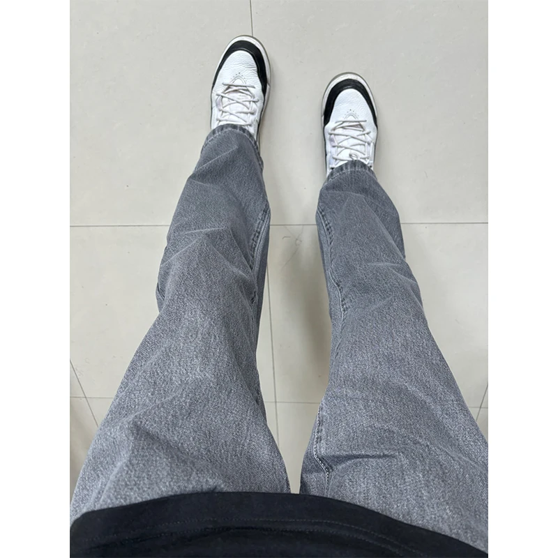 Calça Jeans Masculina Cleanfit Knife Reta Preta Estilo Americano Cintura Alta Tendência Jovem Outono