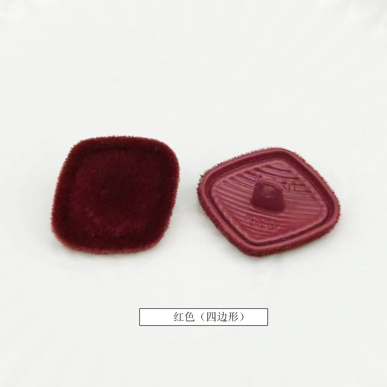 10Pcs/Lot New Desinger Autumn Winter Red Flocking Alloy Love Square Shanked Button DIY Sewing Clothing Decorative Buttons