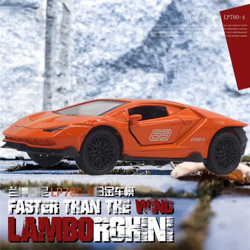

1:32 LP780-4 классический спортивный автомобиль, модель автомобиля из сплава, модель автомобиля, звуковая и световая игрушка, украшение для торта, детская игрушка в подарок