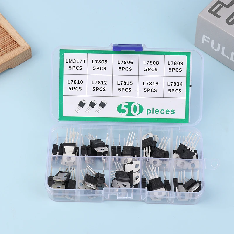 50Pcs TO-220 Series Transistors High Power Three-Terminal Voltage Regulator Transistor Tool