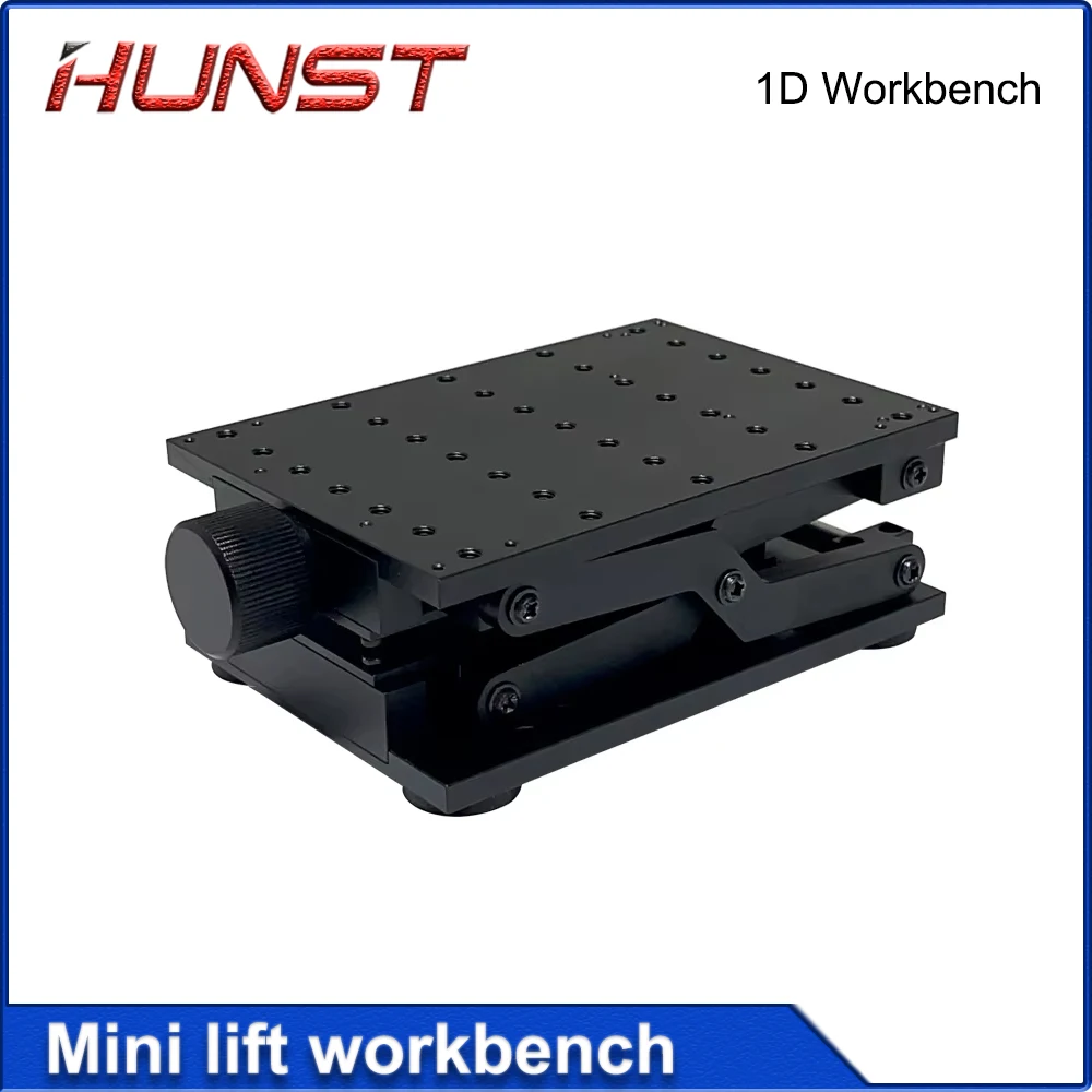 HUNST Banco de trabajo de elevación 1D negro, estante de tijera plano, plataforma de laboratorio, herramientas de banco unidimensionales