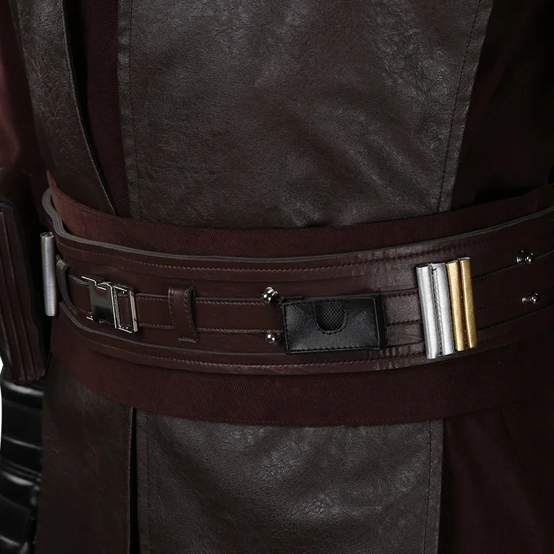 Knight Anakin Cosplay Men Costume Movie Space Battle Warrior Roleplay Leather Fantasia Clothing Adult Male Halloween Party Suit