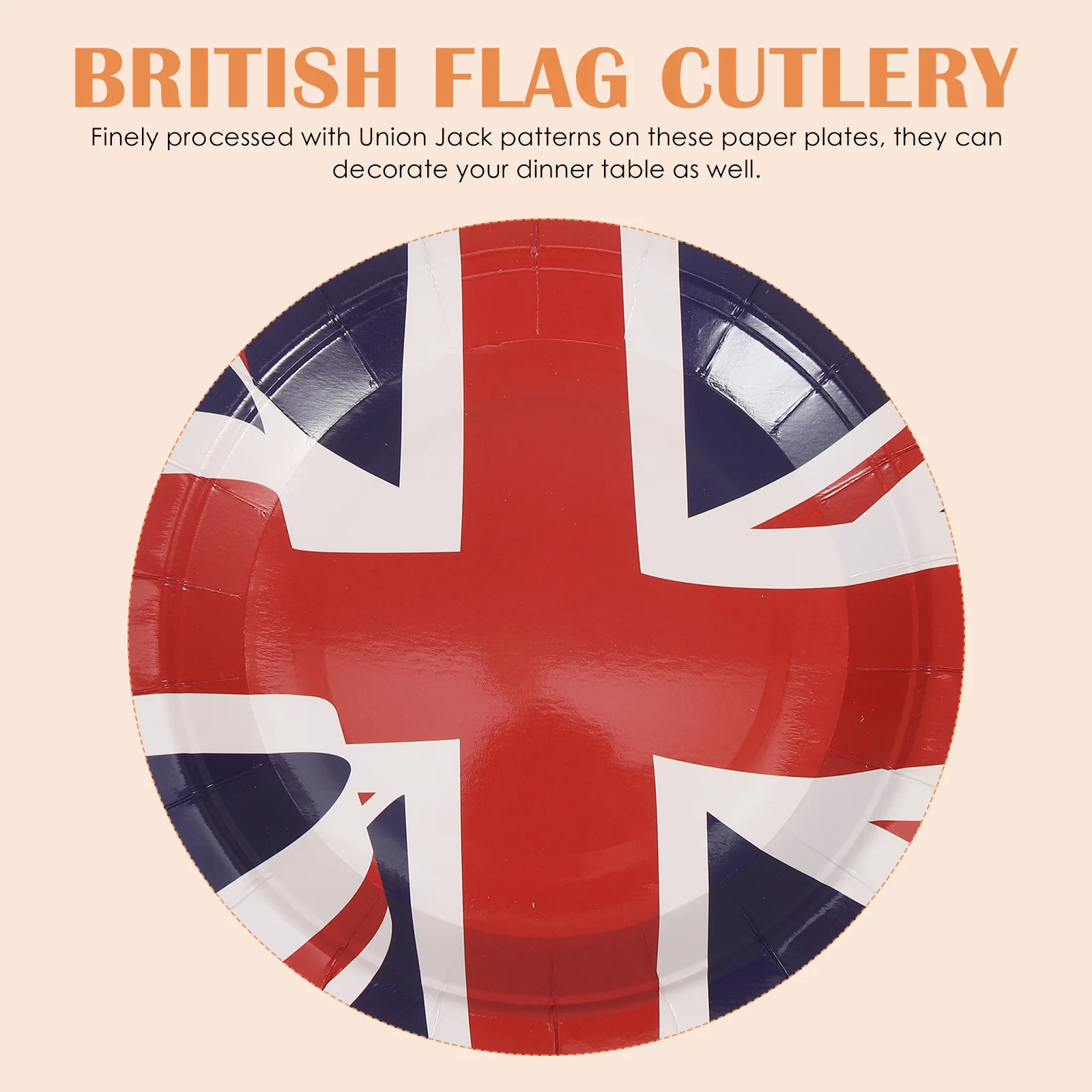 

16Pcs Uk Flag Pattern Paper Plates Disposable Party Supplies Decorative Paper Food Plates for Events Party Supplies